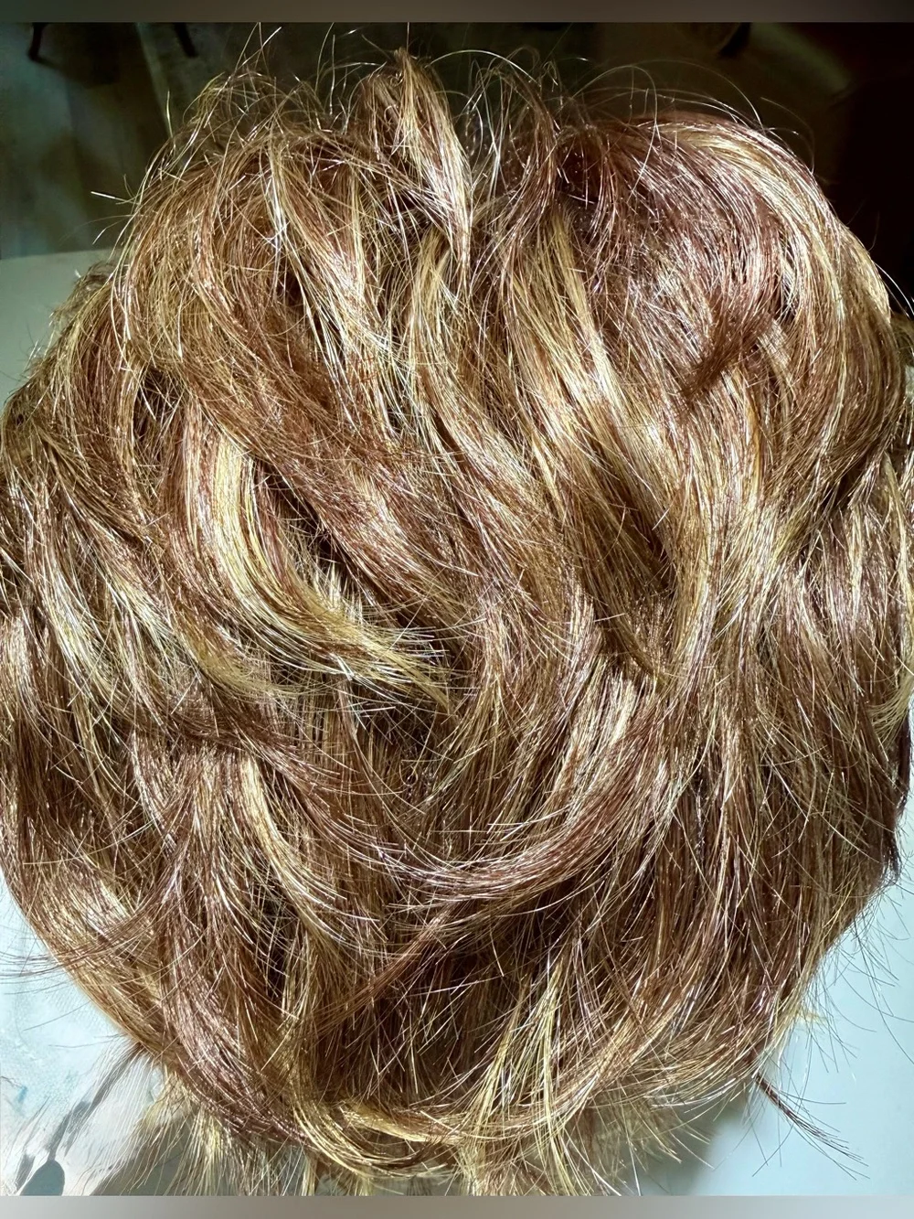 HAIR, Pixie Cut with bangs, Free Part, Brown Highlighted